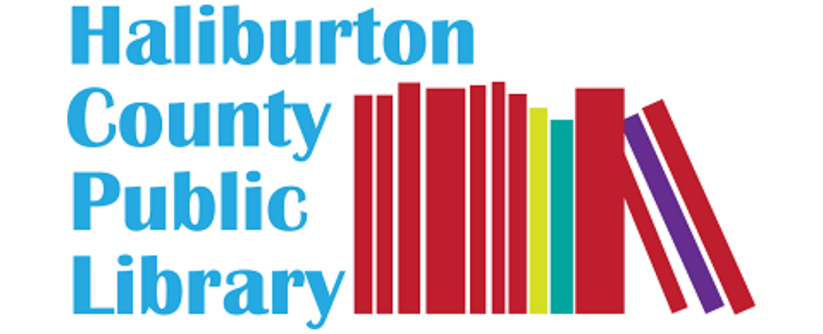 Colourful books with the words